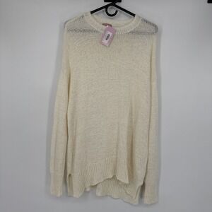 NEW Show Me Your Mumu Women's Fisherman Cream Knit Pullover Sweater Stretch XS